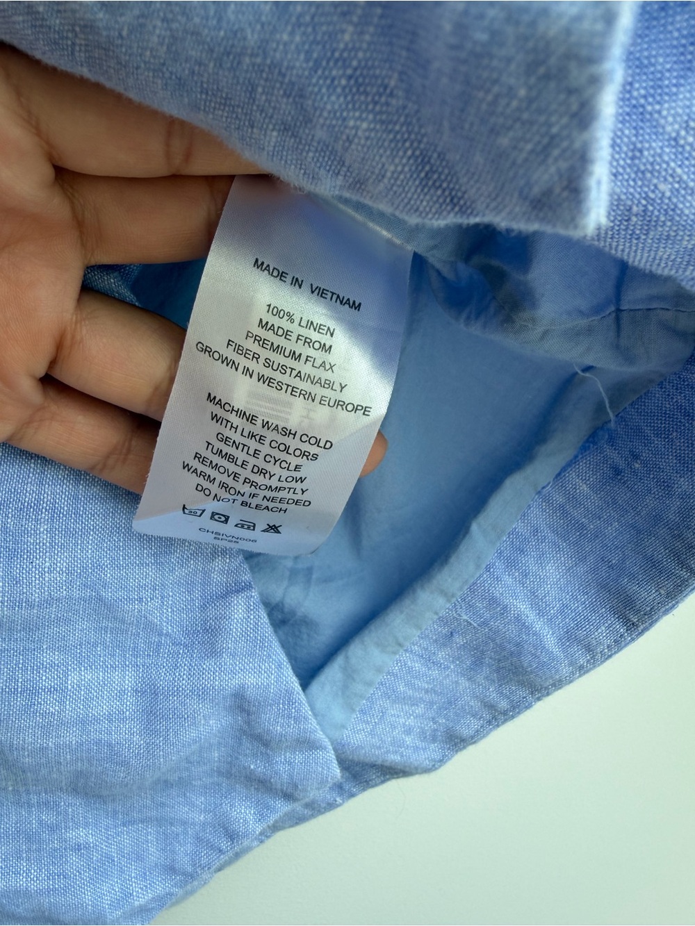 Quince 100% European Linen Vest in French Blue - Picture 3 of 6